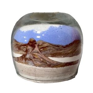 Vintage Desert Sands Scene Glass Art Handmade Southwestern